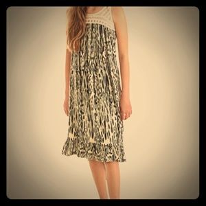 Antique White and Black Kalypso Print Swing Dress